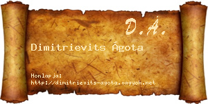 Dimitrievits Ágota névjegykártya